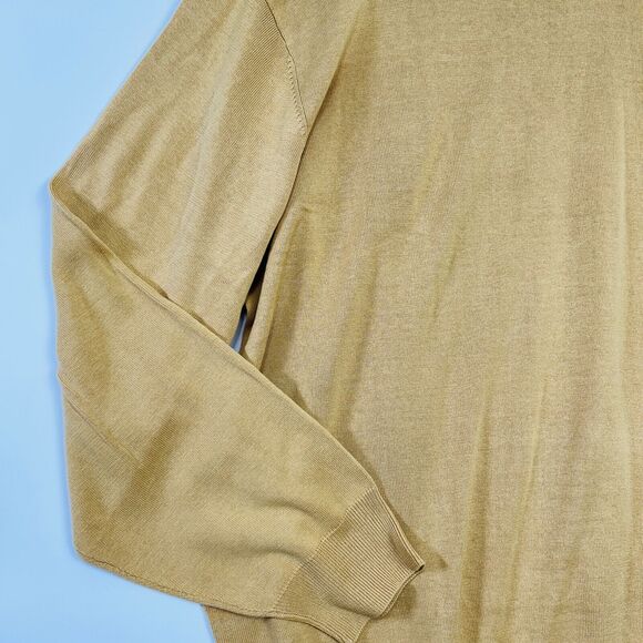 Jos A Bank Silk Sweater Size XXL Mock Neck Yellow‎ Gold Vintage Business - Picture 12 of 13